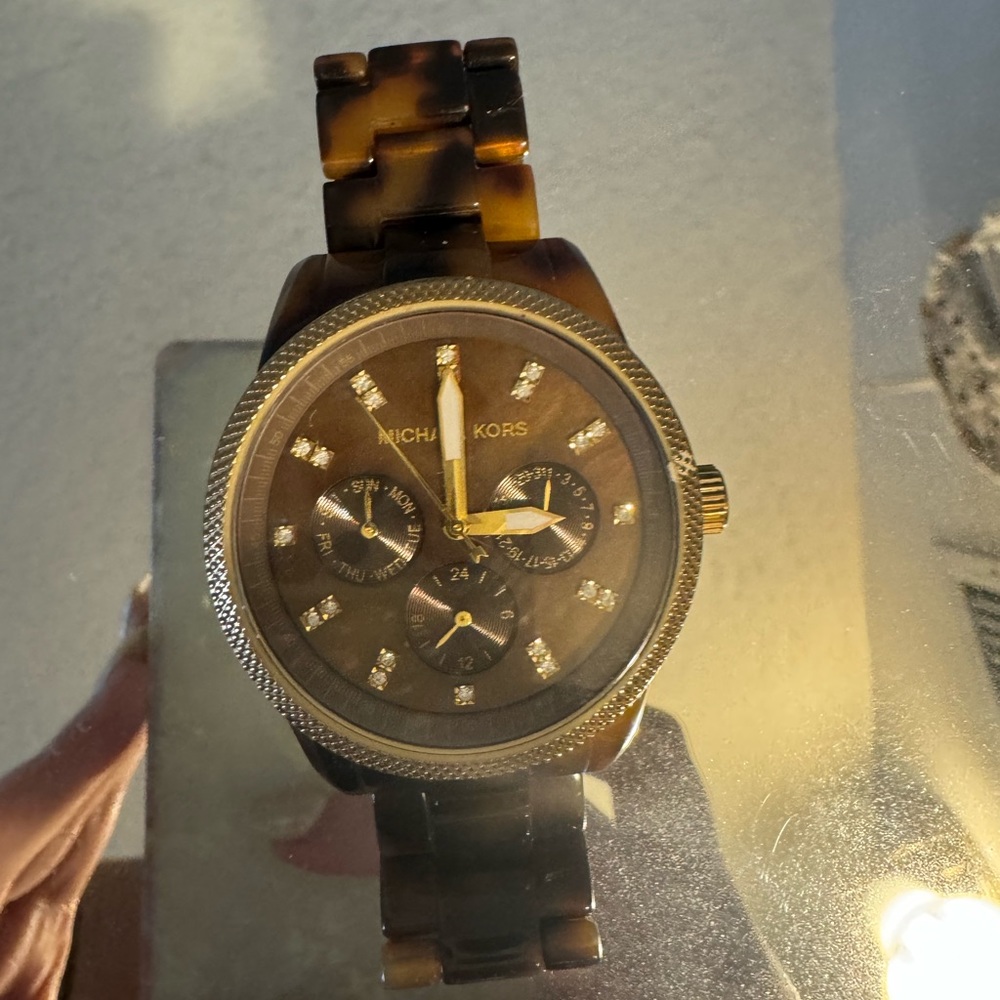 Tortoise shell Michael Kors watch